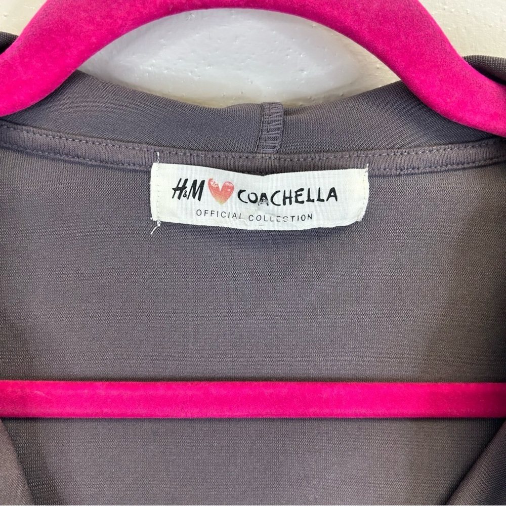 Metallic Gray Hooded Bomber Jacket XL 2X Futuristic Festival Pockets Coachella - Picture 7 of 14